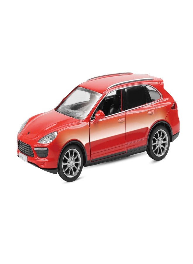 Rmz City 5 Inch Die Cast Porsche Cayenne Toy Car 1:32 Scale Model | Licensed Collectible Vehicle with Opening Doors & Pullback Action | International Series for Kids & Car Lovers | Red - Image 1